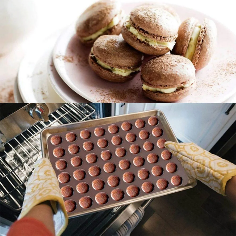 2pcs Silicone Silicone Macaron Pad Food Safe Non-Stick Non-Stick Baking Mat 30 Holes Kitchen Baking Tool Bread Pastry Dessert