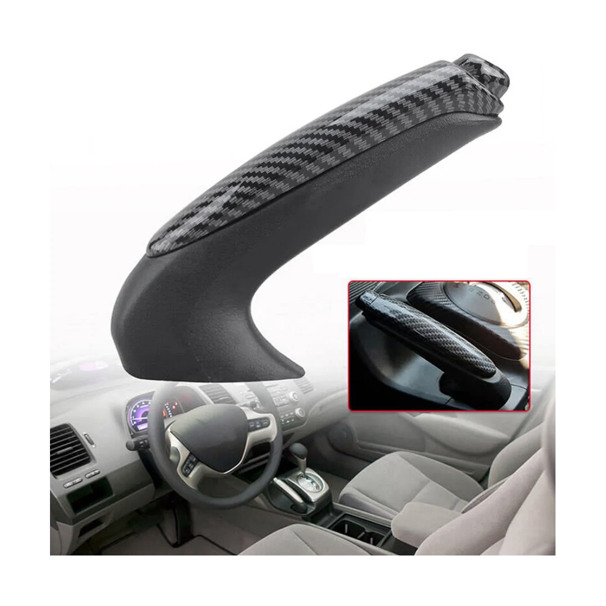 Brake Handle Gear Shift Knob Cover for Honda Civic 2006-2011 Left Hand Drive 47115-SNA-A82ZA 54130-SNA-A81