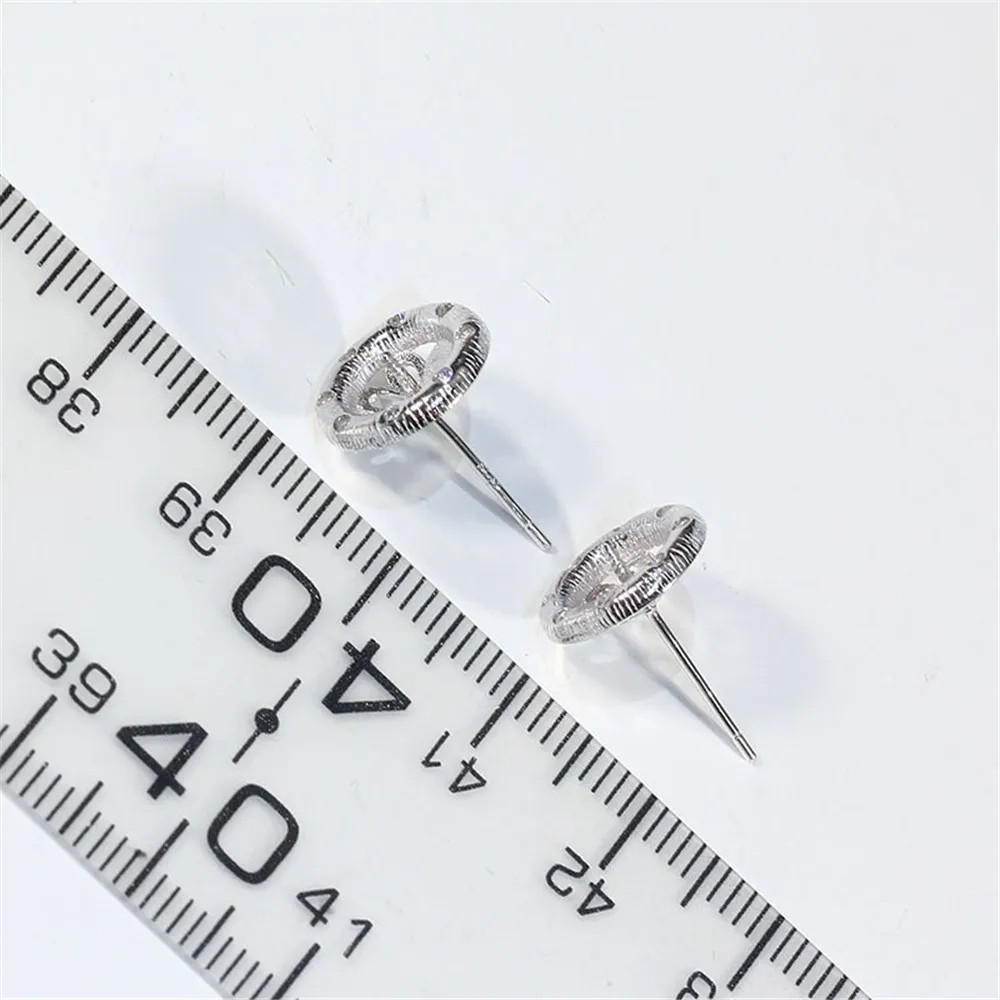S925 Sterling Silver Pearl Earring Settings DIY Jewelry Making Supplies Blank Earring Posts for Handcrafted Accessories No Pearl