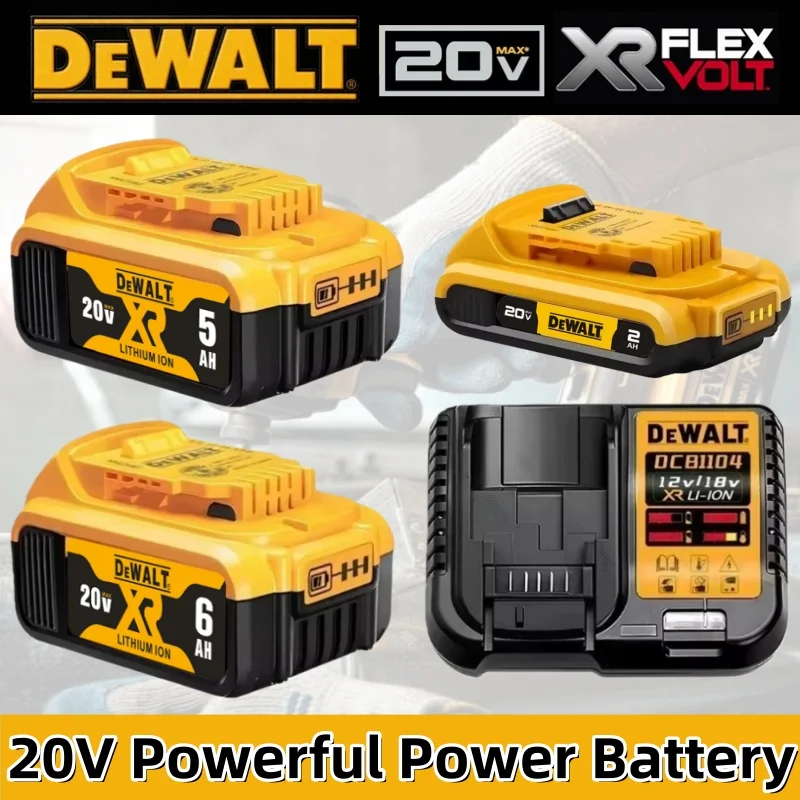 Batteria agli ioni di litio DEWALT 20V 2Ah 5Ah 6Ah per utensili elettrici a batteria DEWALT 20V, trapani, martelli, seghe per DCB208 DCB1880 DCB2104