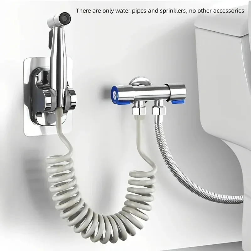 Handheld Bidet Sprayer Set Stainless Steel Spray Gun Shower Handheld Toilet Bidet Faucet Sprayer Shower Nozzle Self Cleaning image 3