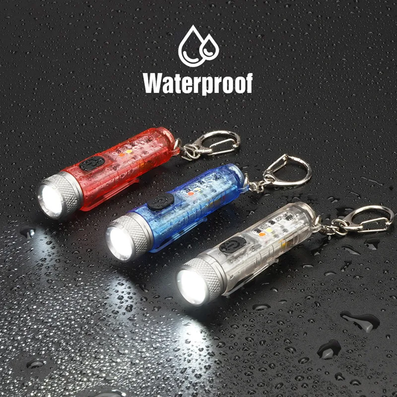 L2 Mini Flashlight Multi-function Waterproof Keychain Light SST20 LED Portable Waterproof Magnetic Warning Camping Torch Light