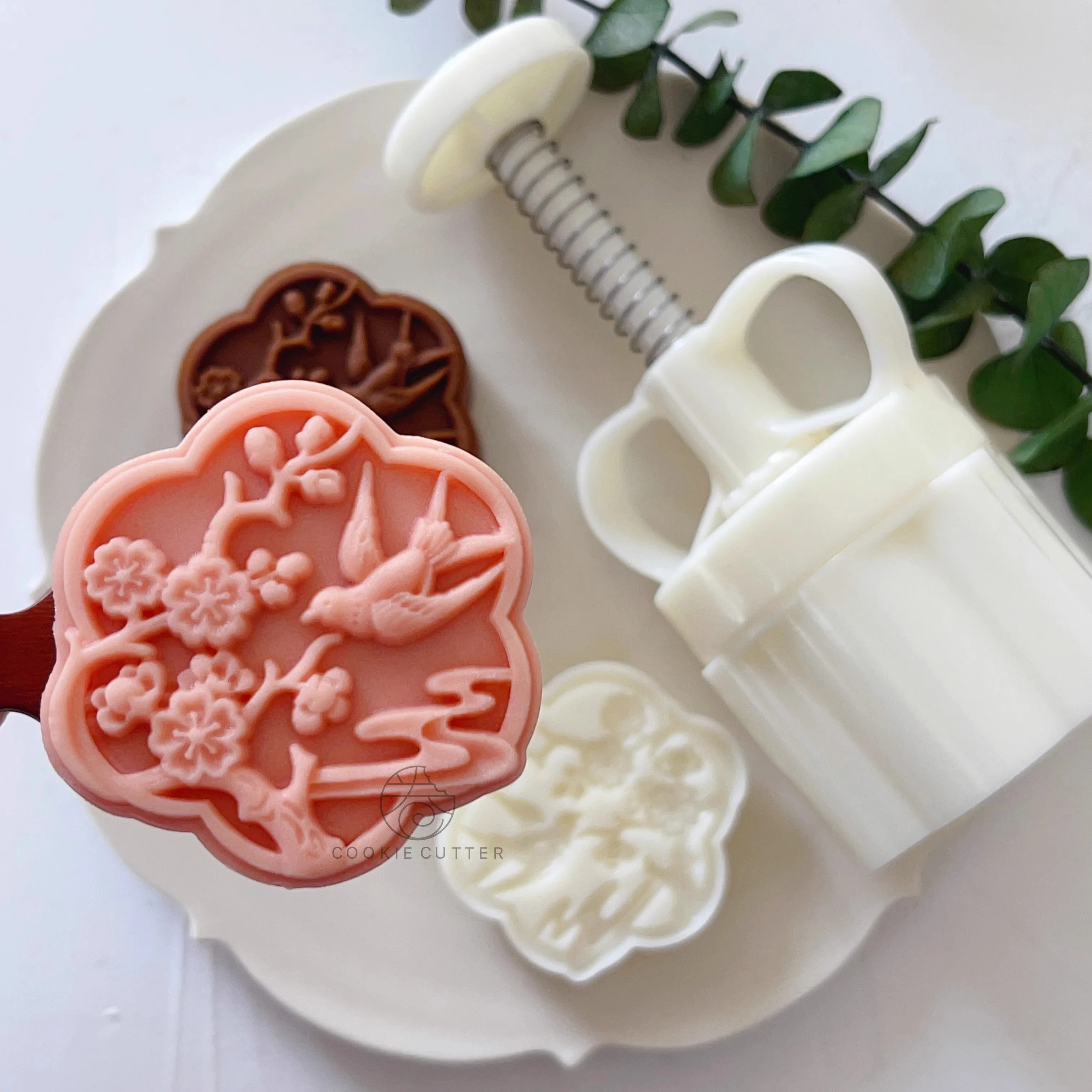 75g Mooncake Frame Moulds Chinese Magpie Plum Flower Tree Cookie Stamp Traditional Pastry Household Tensils  kitchen Mung Bean