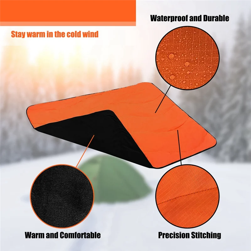 

B93B-Outdoor Camping Fall & Winter Warm Windproof Blanket Camping Waterproof Poncho Shake Velvet Camping Blanket