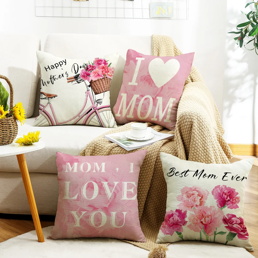 New Mother's Day pillow cover sofa bedroom home bedside decorative cushion cover waist