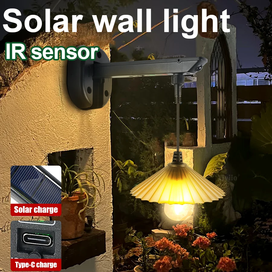 

Светодиодные солнечные лампы для улицы, настенные светильники в винтажном стиле, водонепроницаемые фонари для сада, декоративные светильники для забора, террасы, веранды.