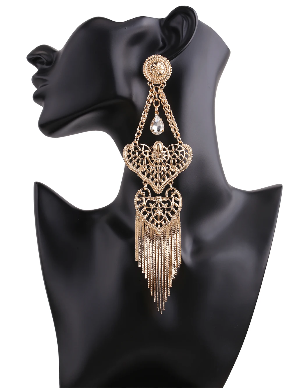 New Geogous Earrings Long Chian Alloy Gems Dangle Earrings For Women Fashion Jewelry Party Show Statement Earrings Accessories