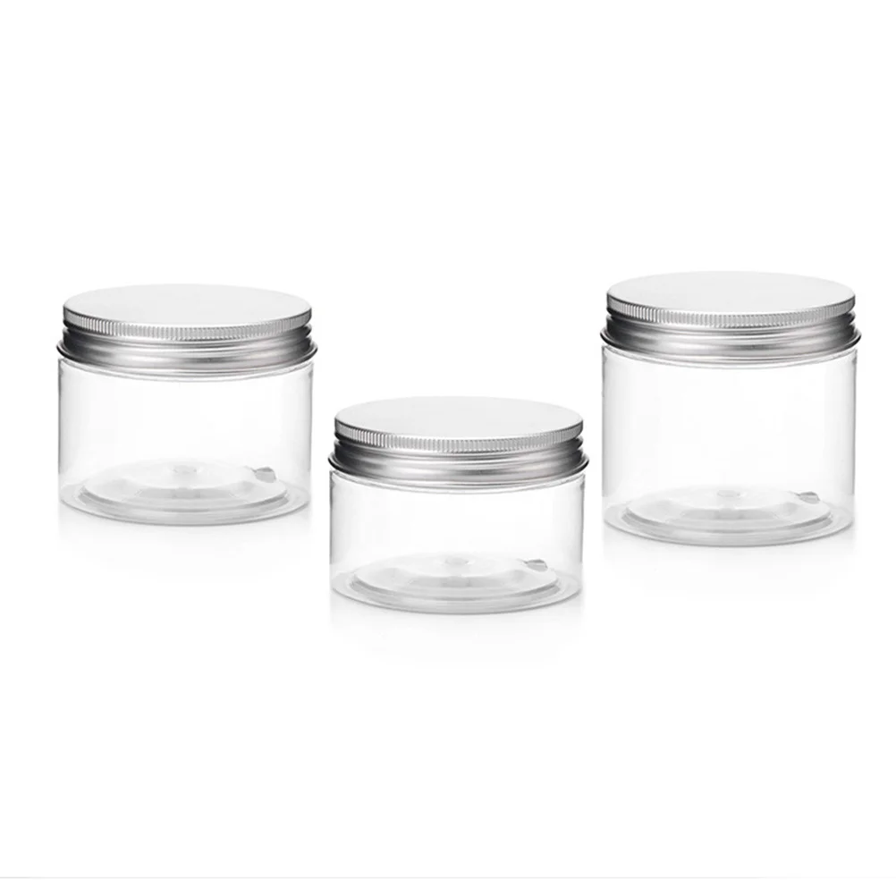 3Pcs Empty Cream Jars Premium Plastic Lotion Containers for Travel Skincare Storage Round Screw Top Refillable Sample Bottles