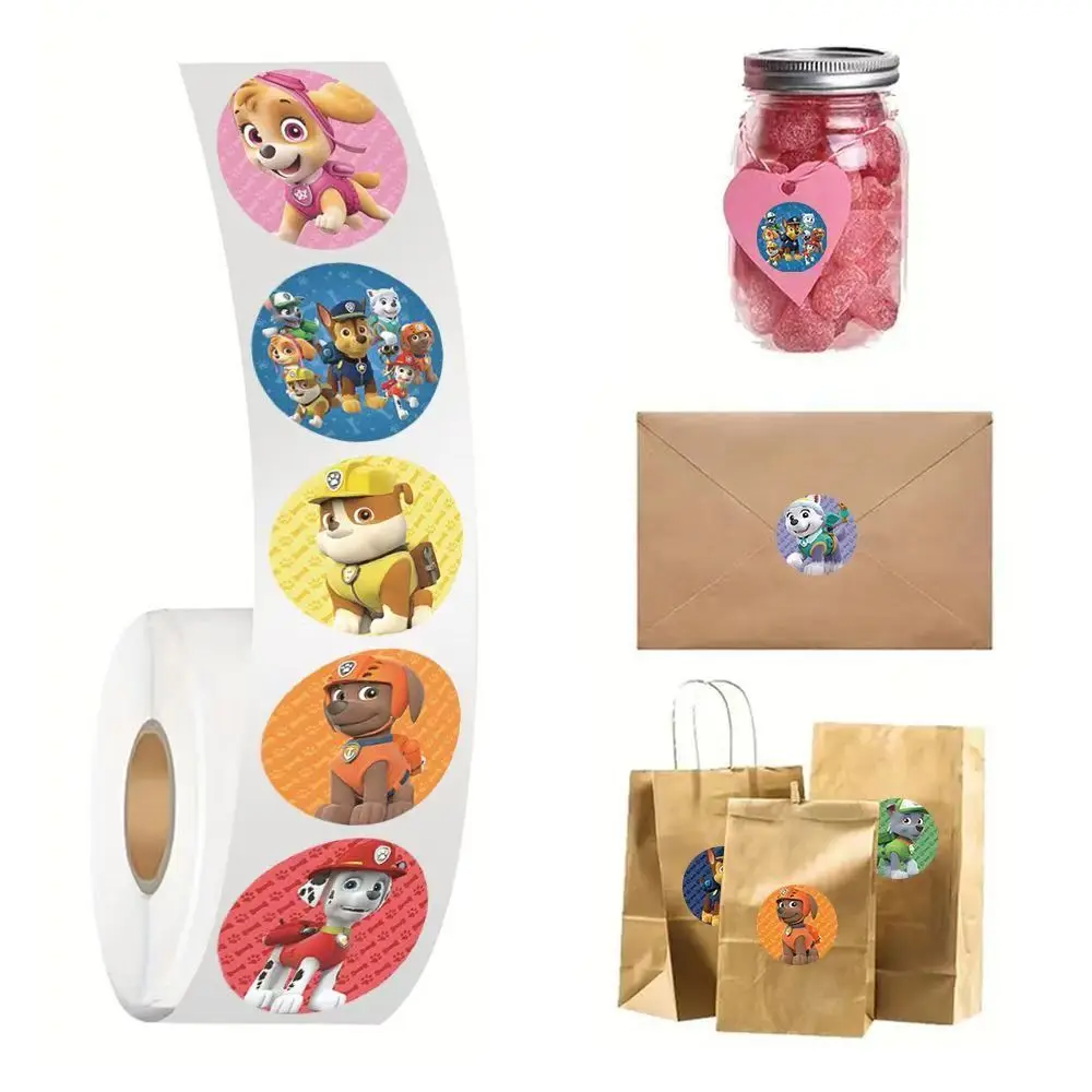 شريط لاصق كرتوني جديد 500 قطعة من Paw Patrol - ملصقات مكافآت لطيفة للأطفال، مستلزمات المدرسة والمعلمين، هدية قرطاسية للأطفال #4