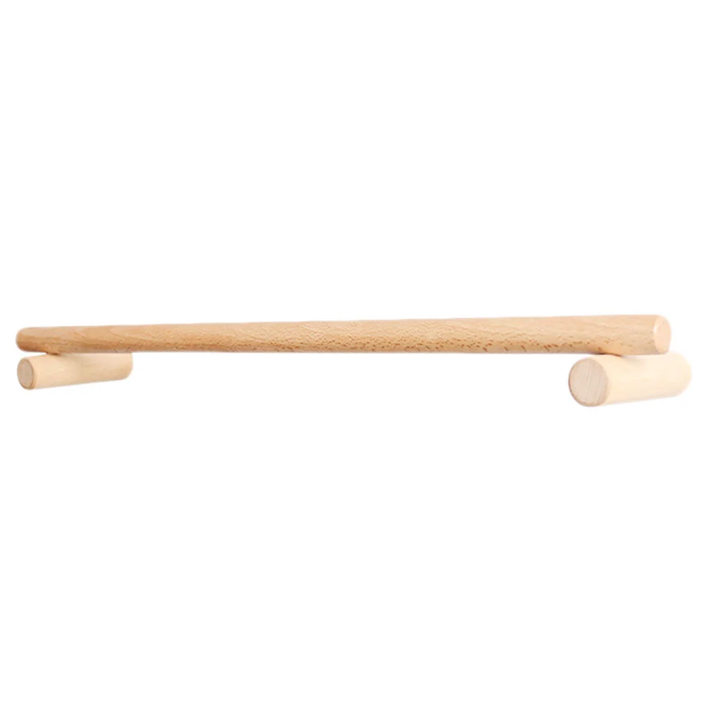 

Paper Towel Holder No Punch Hanger Simple Rack Japanese-style Single Bar Khaki Wooden