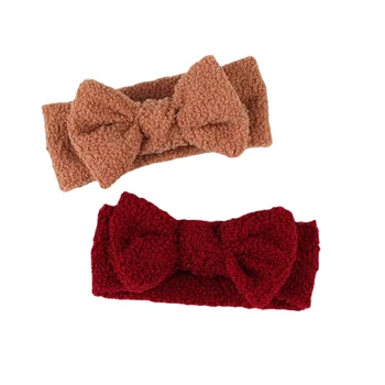 Bandeau élastique en coton doux pour bébé fille, 1 pièce, couvre-chef en peluche pour nouveau-né et enfant en bas âge, automne hiver