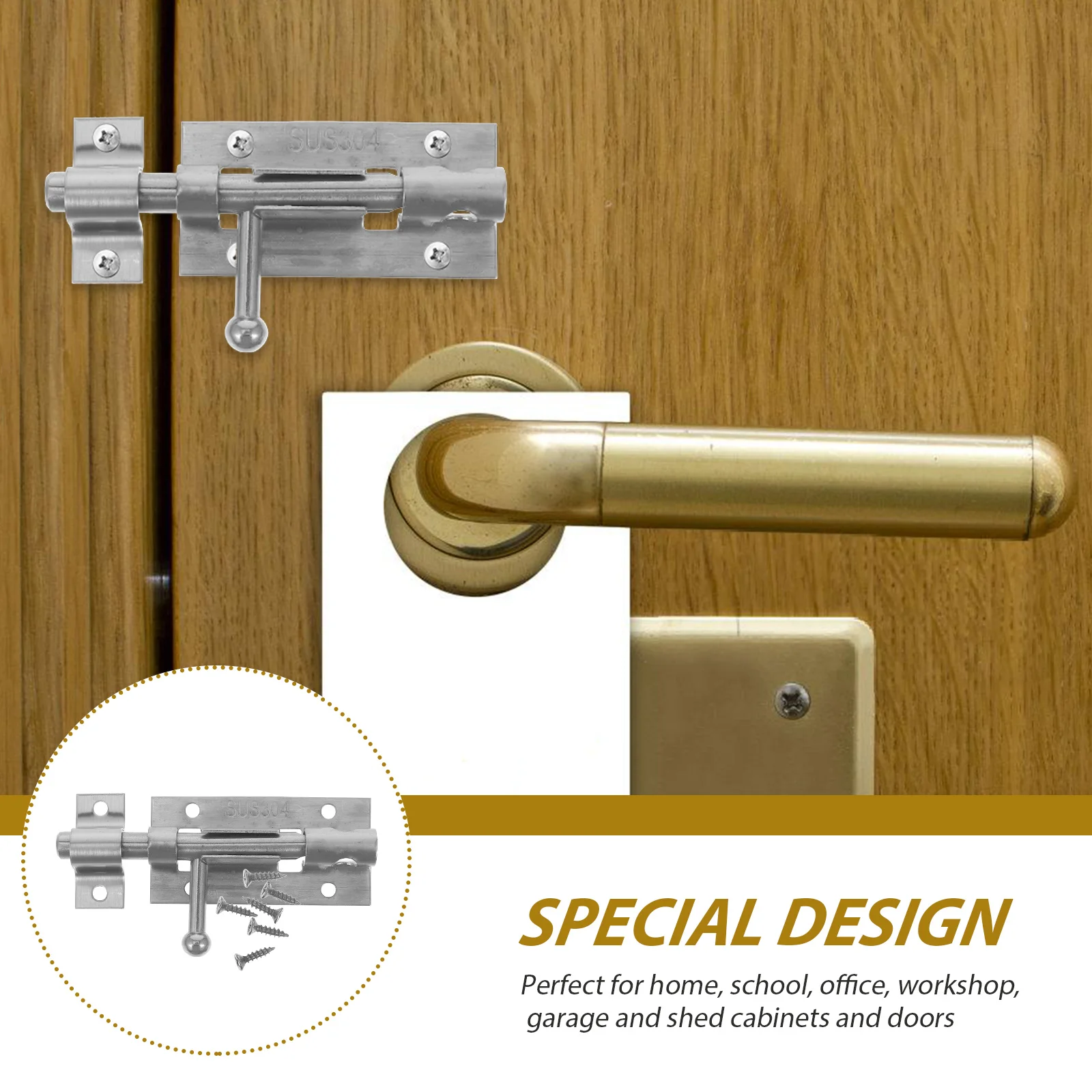 

Stainless Steel Latch 4 Inches Sliding Lock Barrel Bolt Silver Easy Installation Security Lock For Cabinet Garage Door Window