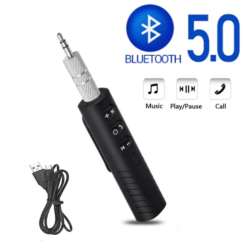

Wireless Bluetooth 5.0 Receiver Transmitter Adapter 3.5mm Jack For Car Music Audio Aux Headphone Reciever Handsfree