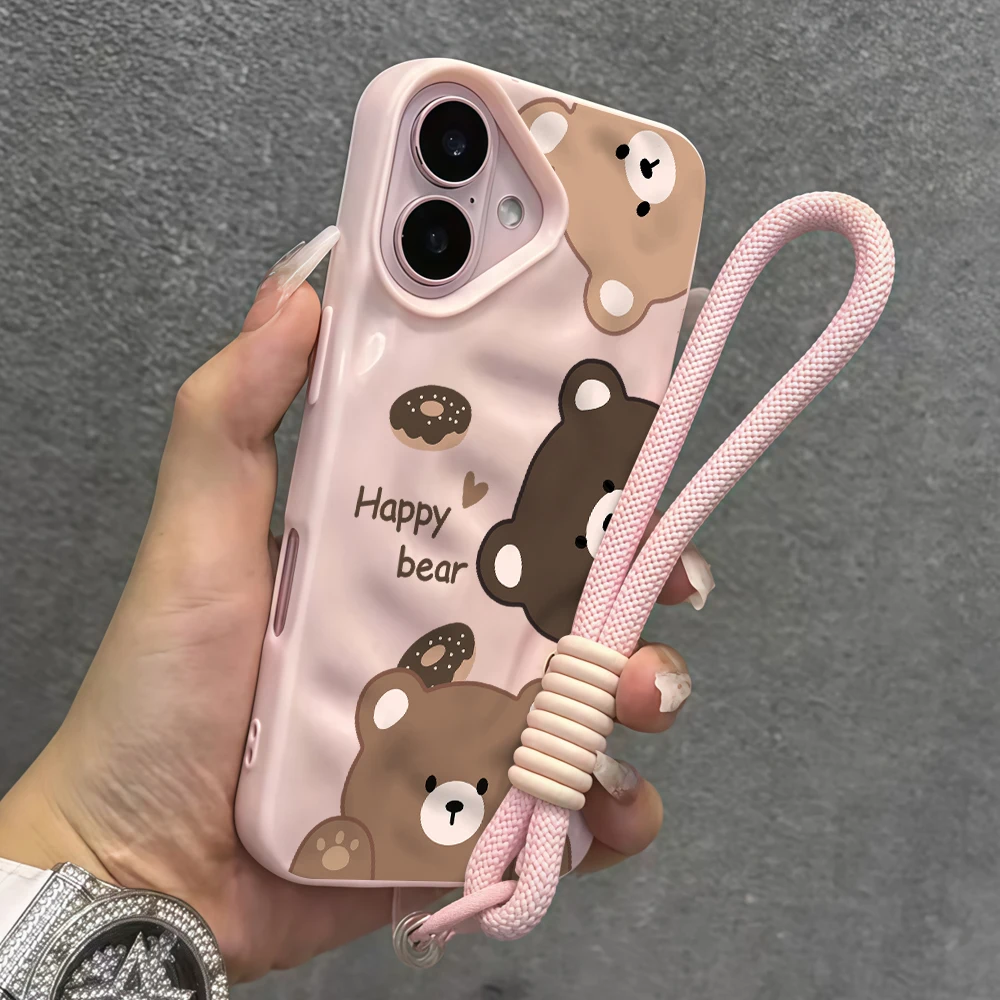 Противоударный чехол из ТПУ дл – обзор и цена Cute Cartoon Wrist Strap Silicone Case