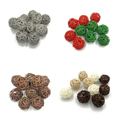 10pcs 3cm/4cm Birthday Party Decor Wedding Decoration Rattan Ball,Christmas Decor Home Ornament Home Decoration