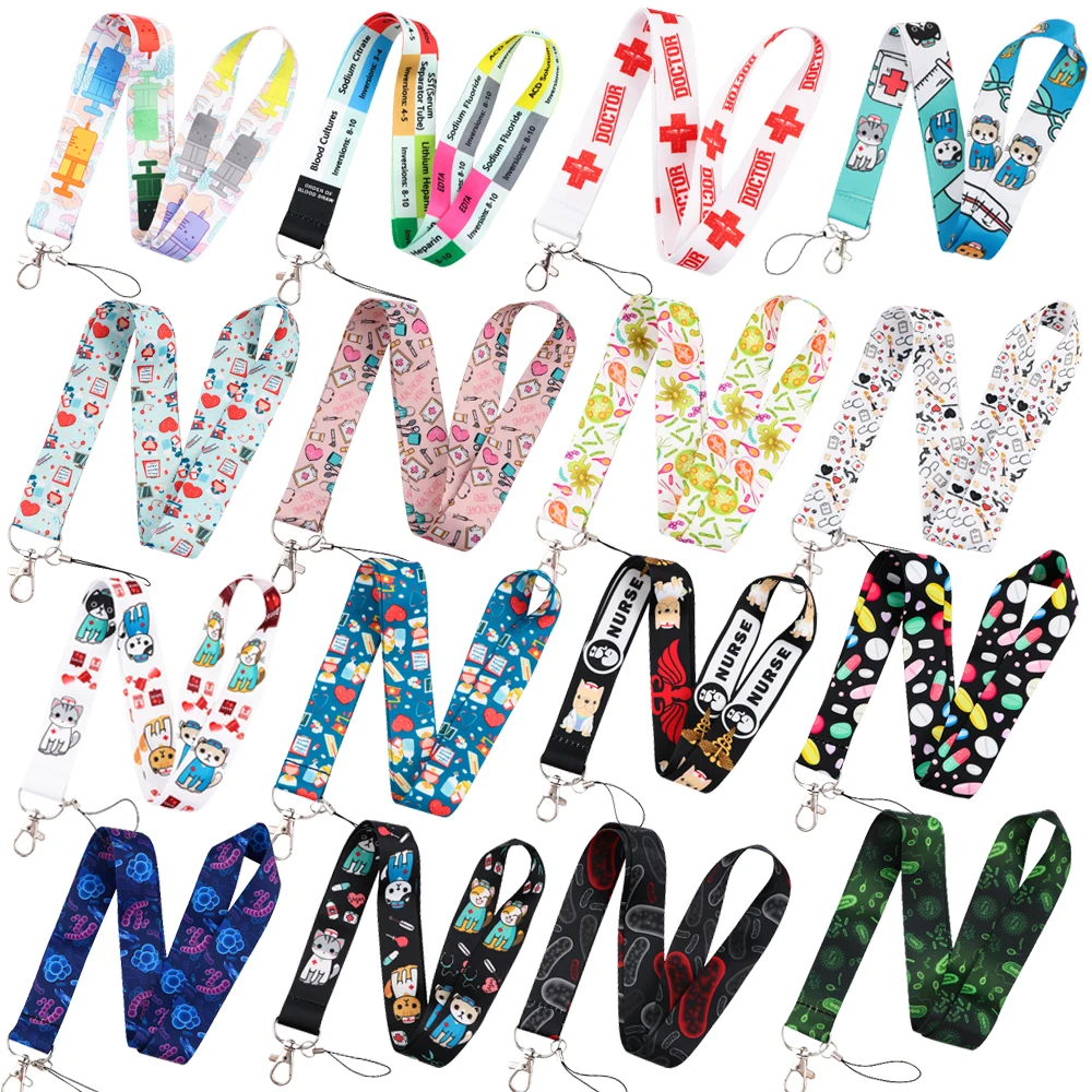 Porte-clé en corde pour médecin et infirmière, porte-badge d'identité, pour personnel, pour téléphone portable, carte de Bus, accessoires