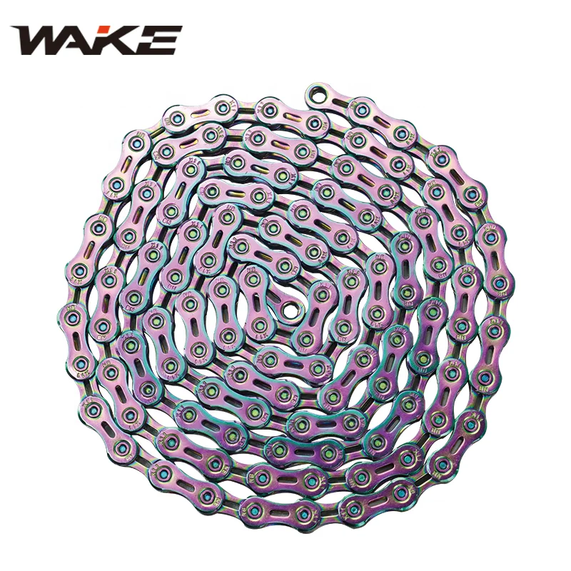 WAKE MTB road bike chains 11S 116 Links 1/2x11/128'' colorful anti-dust 11 speed mountain bicycle chain