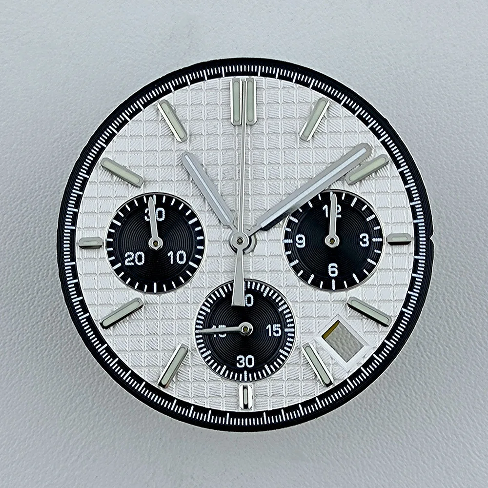 Циферблат VK63, 31,8 мм, НЕТ логотипа, циферблат с пандой, зеленый светящийся циферблат, подходит для часов с механизмом VK63, аксессуары, инструменты для ремонта