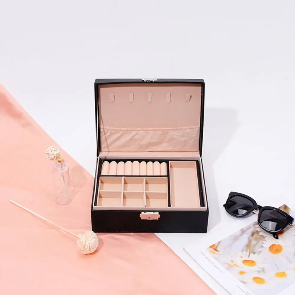 

Large Capacity Pu Leather Jewelry Box Subzone Detachable Jewelry Organizer Portable Jewelry Case Jewelry Storage Box Travel
