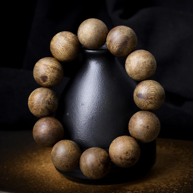 Certified Huangqinan Agarwood Bracelet with a rich fragrance, suitable for both men and women, a nine-part Buddhist prayer bead