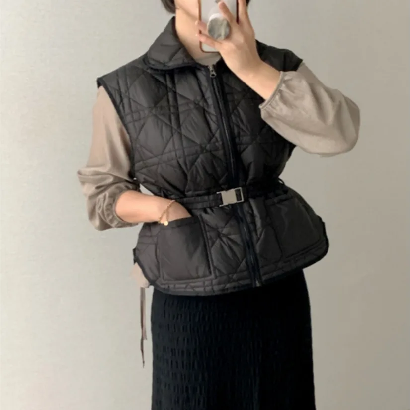 

Women's Chic No-Sve Jaet Vest Heavy Embroidery Faionable Collar Outerwear Warm Top for Autumn Winter Commute