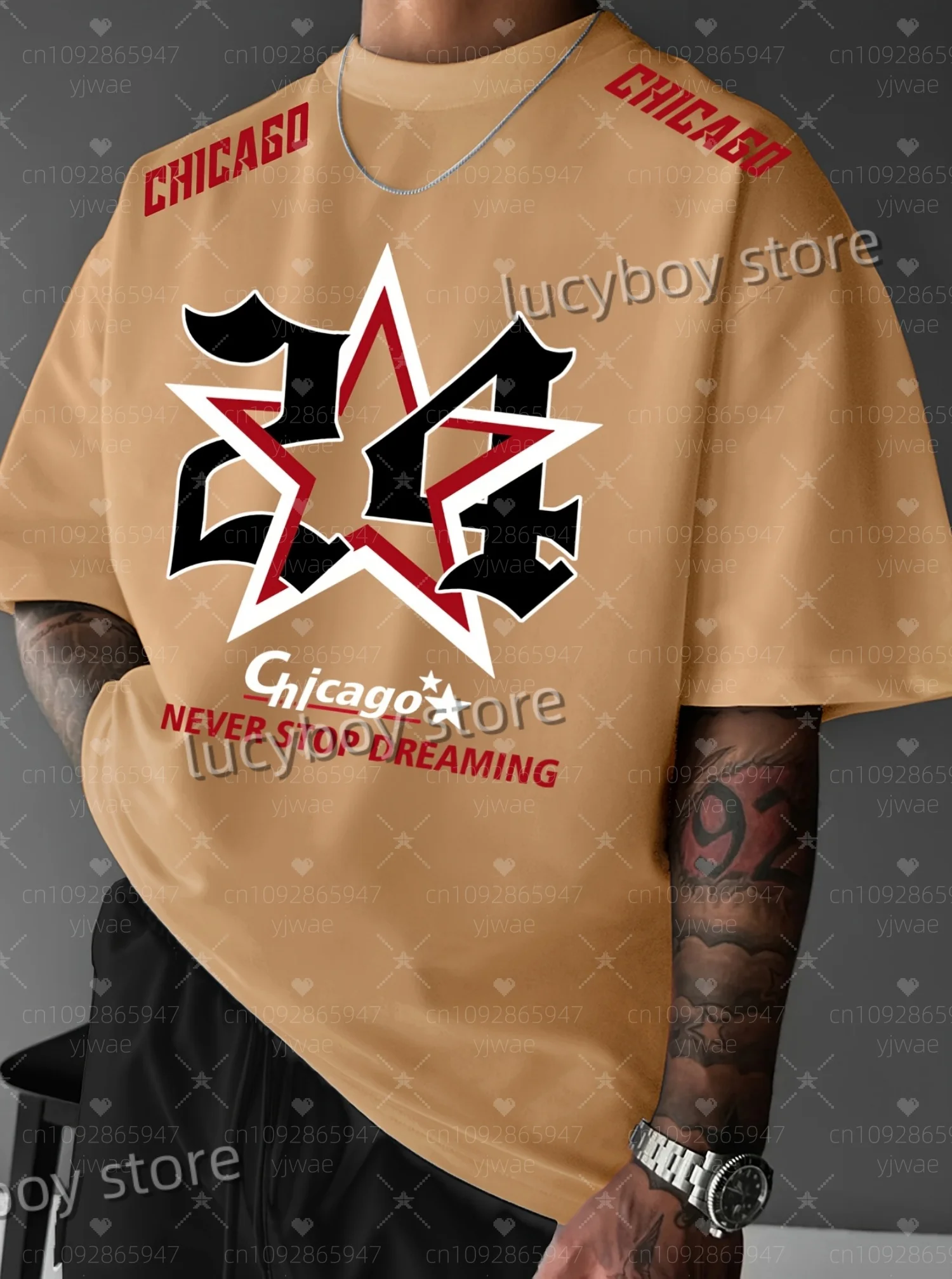 

NEW IN Men's Chicago Graphic T-Shirt Men Short Sleeve O- Neck sport Tee Vintage Basketball T-shirt Men Clothes