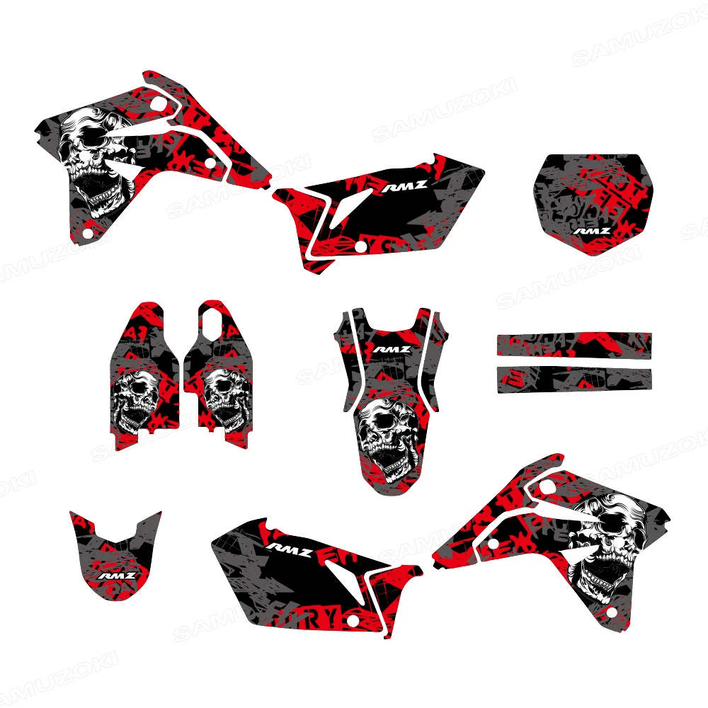 

Graphics Kit Motocross Decals Deco Backgrounds Stickers Fit for SUZUKI RMZ 450 2007