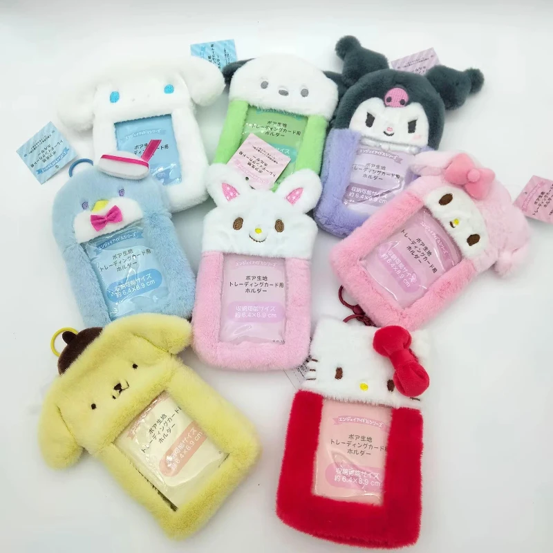 

Plush Cartoon Monchhichi Card Holder Cute Kpop Idol Photocard Cover Student Meal Bus Pass Case Keychain Pendant For ID Badge