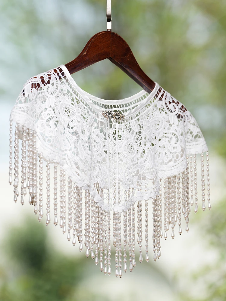White Cloud Shoulder Cloak Over Shawl 2025 New Summer Thin Style Paired with Cheongsam for Daily Wear