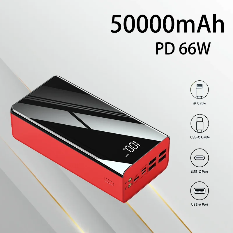 

40000mAh 50000mAh Portable Power Bank Super Large Capacity Super Fast Charging High Safety Power Supply for Outdoor Camping