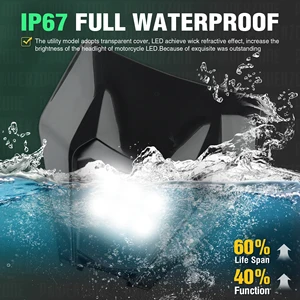 Powerzone دراجة نارية LED مصباح رأس مصباح سوبرموتو هدية ل KTM EXC SXF MX الترابية الدراجة Enduro LED المصباح الأمامي أعلى 6 مبيعات KTM LED Grimace - رقم 3