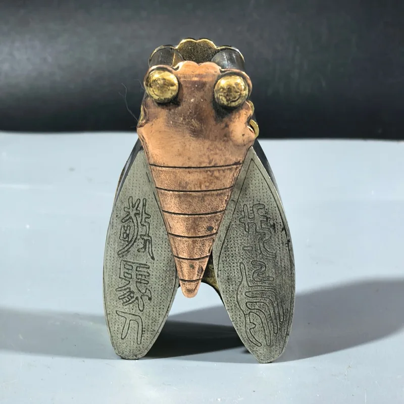 Brass cicada ornament, a show-stopping piece of copper craftsmanship for study, living room, or office