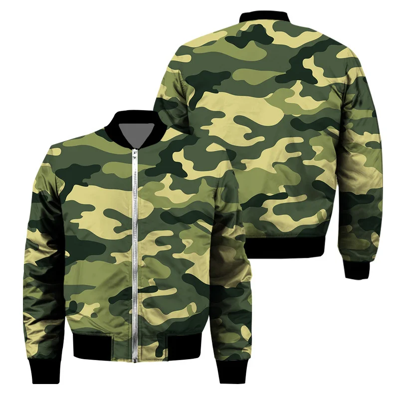 

Classic 3d Print Camouflage Zipper Jacket For Men Outdoor Sports Camo Jackets Cool Street Spring Autumn Long Sleeves Coat Tops