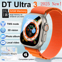 New DT Ultra 3 AMOLED Smart Watch Android 9.1 Men Sport Watches 4G SIM Card WiFi GPS Bluetooth Calls Dual-System Mode Smartwatch