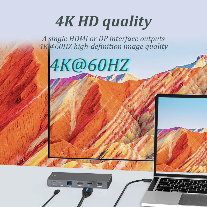 MST 허브 USB-C Gen2 10GBPS 데이터 Thunderbolt Dock 2x HDMI DP 4K 60HZ MacBook MateBook 노트북 용 노트북 액세서리 Dell Lenovo HP MagicBook ASUS Samsung MSI Huawei