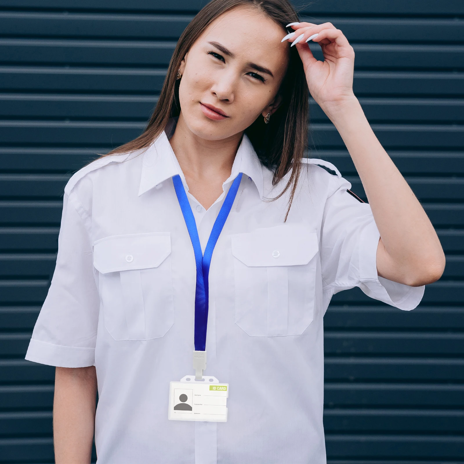 

1 set Name Holder Clear Card Sleeve Id Badge Protector For Work School Office Lanyard Use Transparent Badge Cover For Id Cards