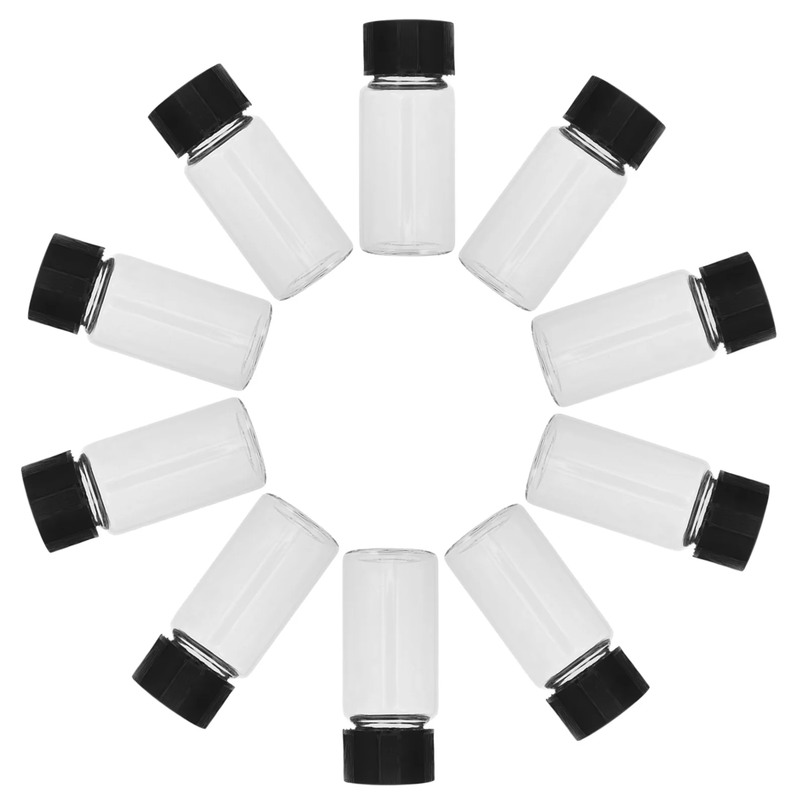 

100pcs Clear Glass Sample Vials Screw Cap Screw Top Vial Pad for Lab Reagent Bottles Aromatherapy Oil Storage