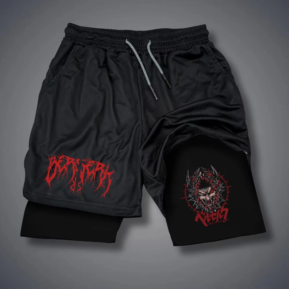 

Мужские быстросохнущие компрессионные шорты 2-в-1 для спортзала и бега с карманом для телефона ZY00186