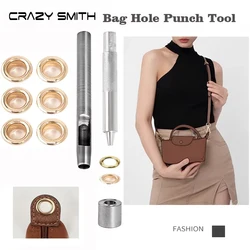 CRAZYSMITH 1 Set Hole Punch Tool Metal Eyelets Installation for Longchamp Bag Hole Tarpaulin Fabric Canvas Garment Paper Leather