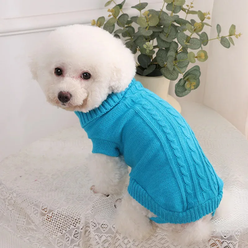 

Warm Knitted Dog Sweater For Small Medium Dogs Winter Pet Clothes Cozy Puppy Sweater For Chihuahua Yorkshire Terrier Cats