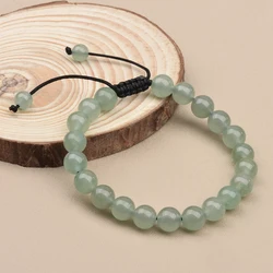 8mm Natural gemstone crystal Green Aventurine Bradied Ajustable Bracelet suitable for daily wear gifts for both men and women