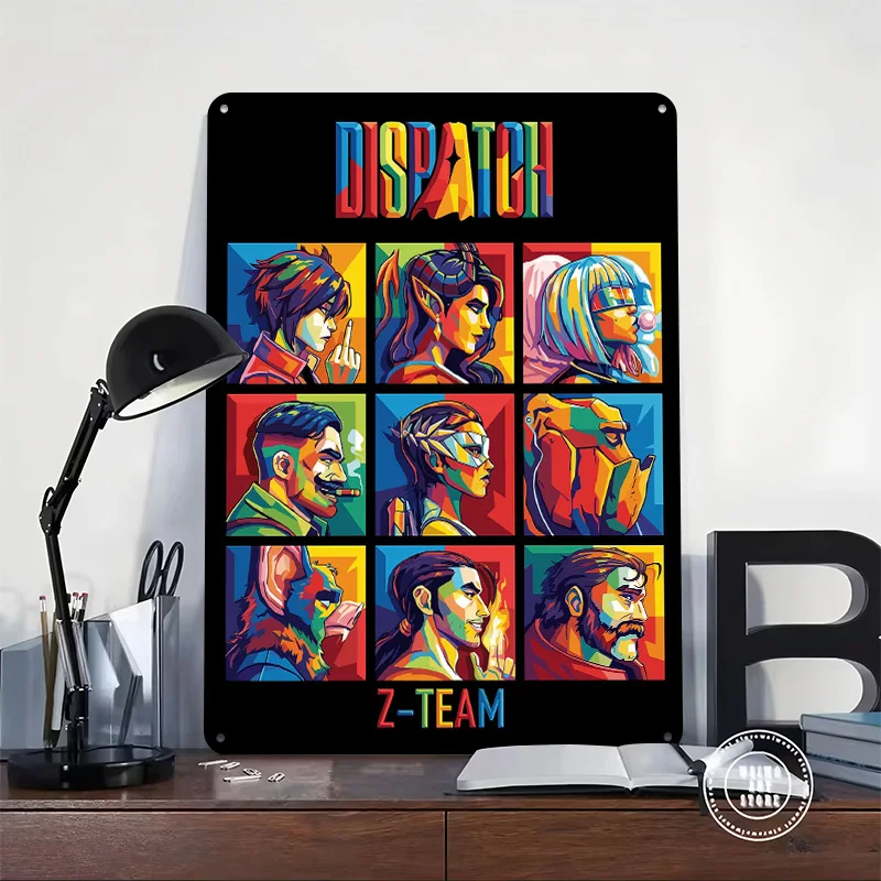 Dispatch Z-Team Pop Art Portraits Poster Customized Vintage Metal Signs Wall Art Retro Tin Plaque for Home Decorations House