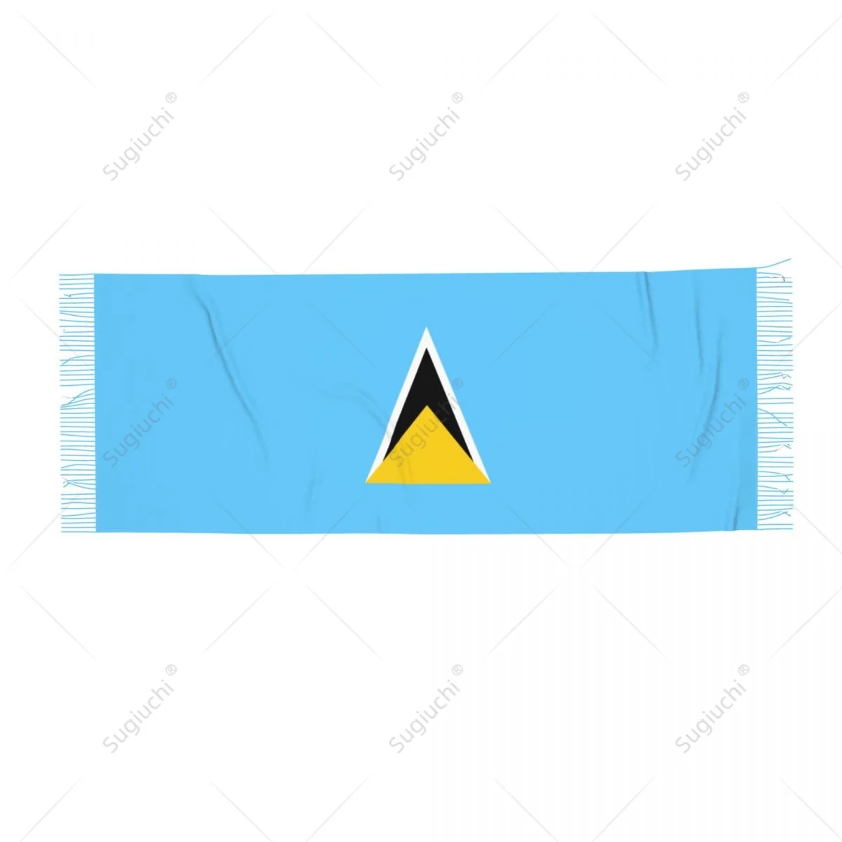 Saint Lucia Flag Scarf Pashmina Warm Scarves Shawl Wrap Hijab Spring Winter Multifunction Unisex