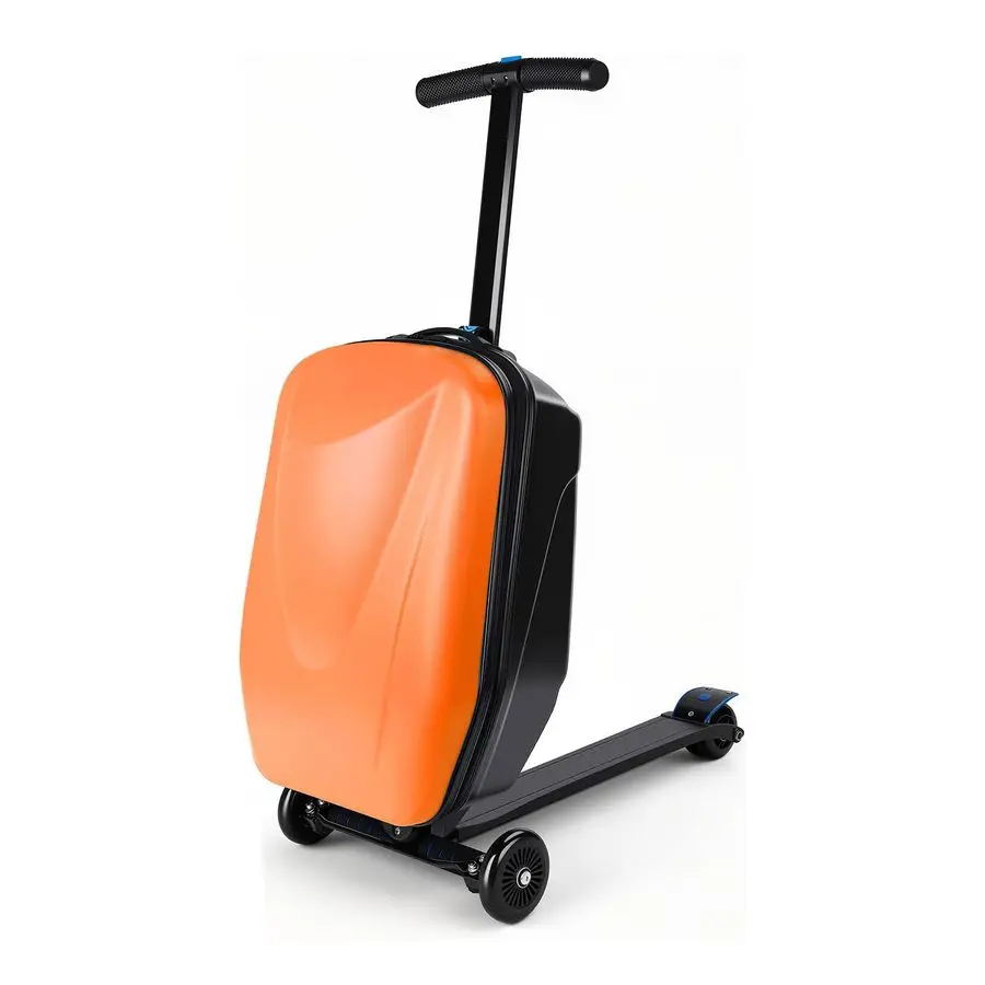 

Suitcase Carry On Hardshell Ride On Suitcase Scooter for Kids Age 415, Multifunctional Ride On Lightweight Kids Luggage with Whe