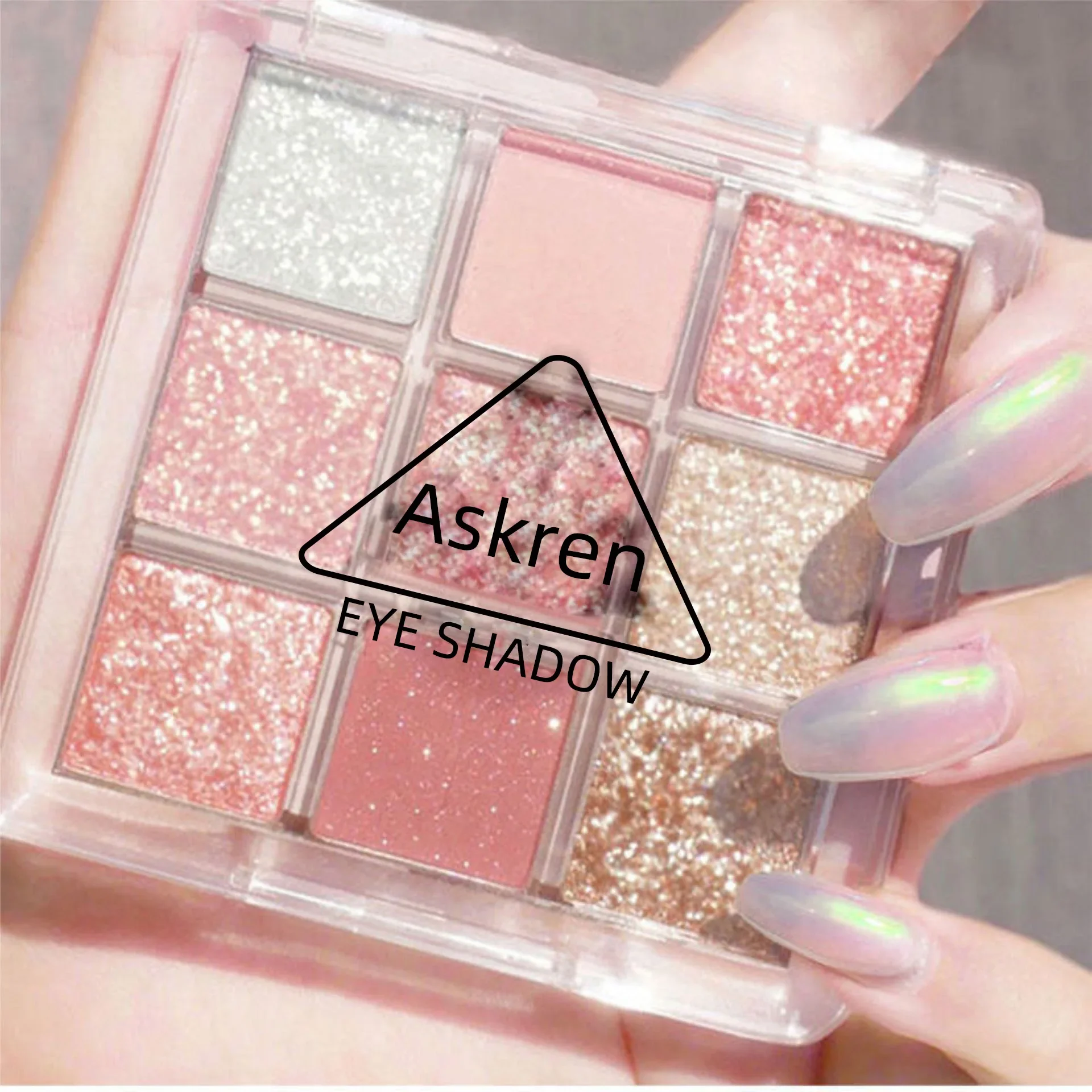 Neunfarbige Palace Grid Lidschatten-Palette, Perlglanz-Glitzer-Holding-Make-up, langanhaltende Schimmer-Farbtöne, Beauty-Tools für Frauen