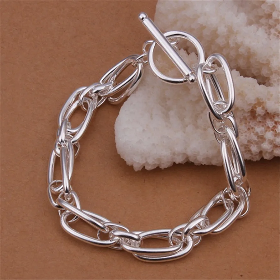 Wholesale for Men Women Chain Silver Color Bracelets Noble Wedding Gift Party Fashion Jewelry Christmas Gifts