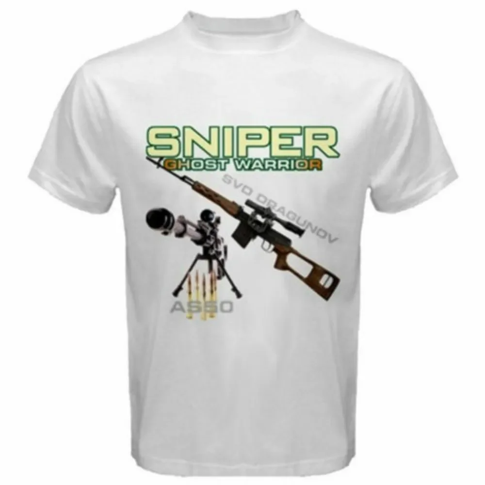 SR-25, MSG90, SVD Dragunov, AS50 Rifle Sniper Ghost Warrior T-Shirt 100% Cotton O-Neck Summer Short Sleeve Casual Mens T-shirt