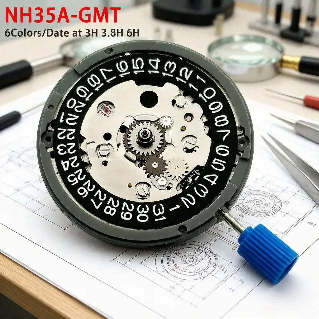 

Japan Genuine NH35 Automatic Mechanical Movement High Accuracy 24 Jewels Mod Watch Replacement NH35A Date at 3H at 3.8H at 6H