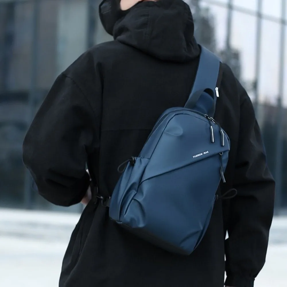 

Большая вместительная мужская нагрудная сумка в корейском стиле на молнии из ткани Оксфорд через плечо, водонепроницаемая многофункциональная мужская сумка на плечо для женщин