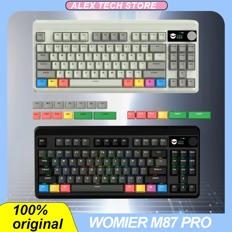 

Xvx Womier M87 Pro Mechanical Keyboard Tri-Mode Wireless Bluetooth Wired Hot-Swap Rgb Knob Custom Oled Display Gamer Keyboard